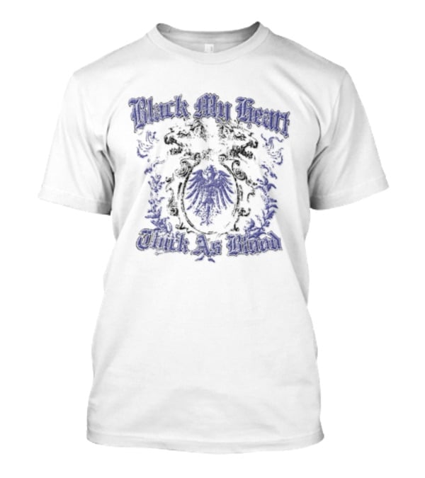 Black My Heart Thick As Blood Crest Eagle Two Lions T-Shirt