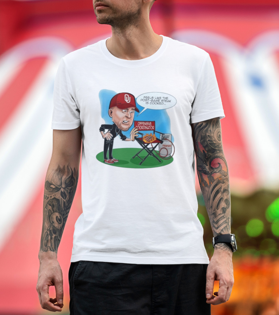 Brent Venables Oklahoma Sooners Offensive Coordinator Cartoon Steak Propane T-Shirt