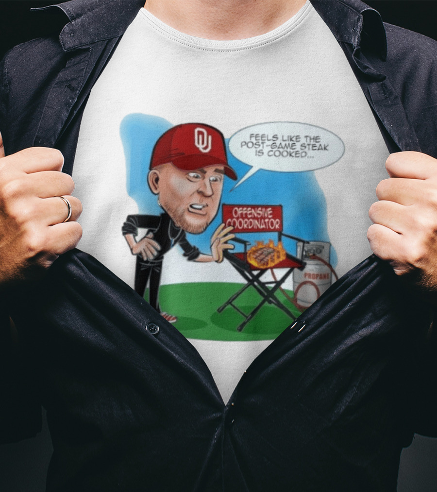Brent Venables Oklahoma Sooners Offensive Coordinator Cartoon Steak Propane T-Shirt