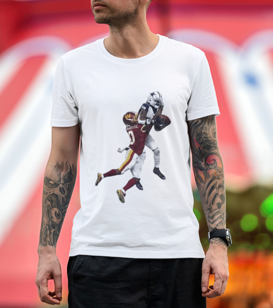 Ceedee Lamb Dak Prescott Record Breaking Touchdown Dallas Washington Football Moment T-Shirt