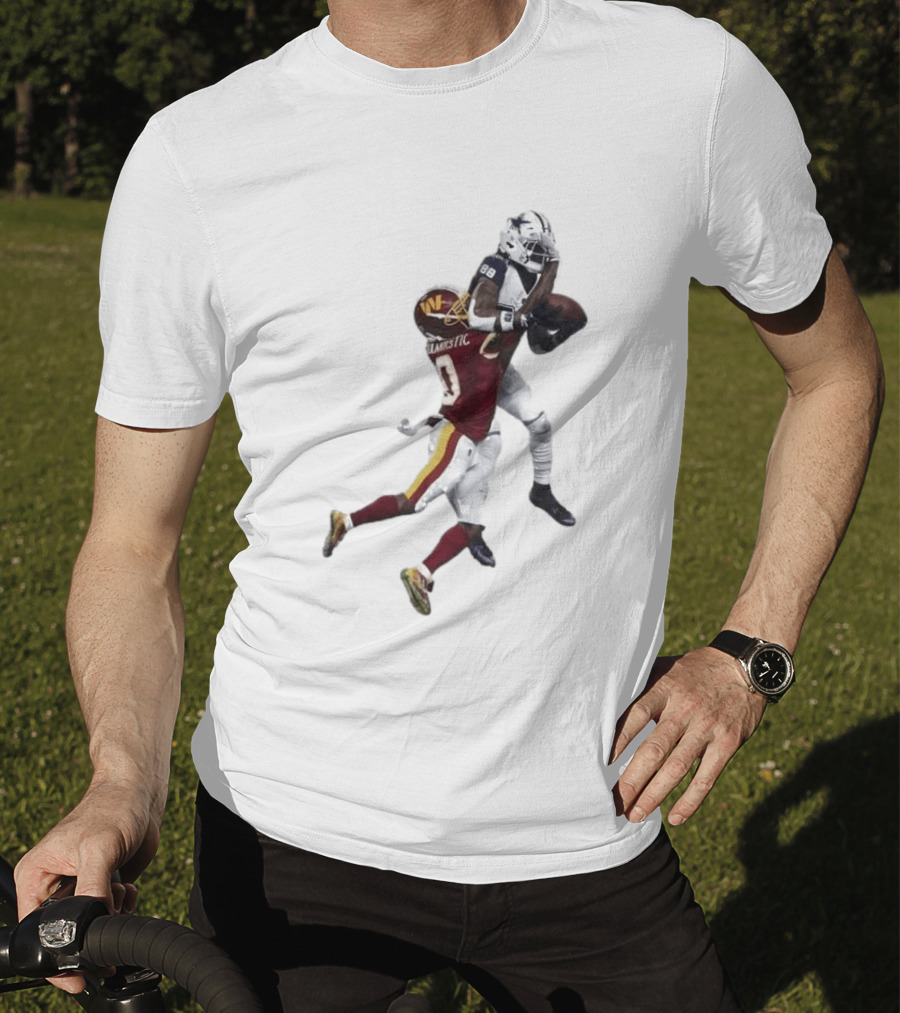 Ceedee Lamb Dak Prescott Record Breaking Touchdown Dallas Washington Football Moment T-Shirt