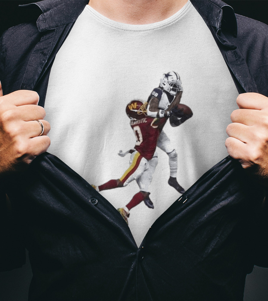 Ceedee Lamb Dak Prescott Record Breaking Touchdown Dallas Washington Football Moment T-Shirt