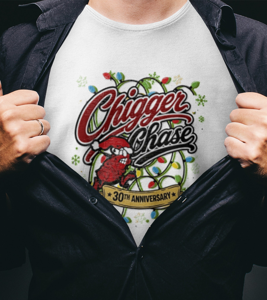 Chigger Chase Christmas Lights 30th Anniversary Celebration T-Shirt