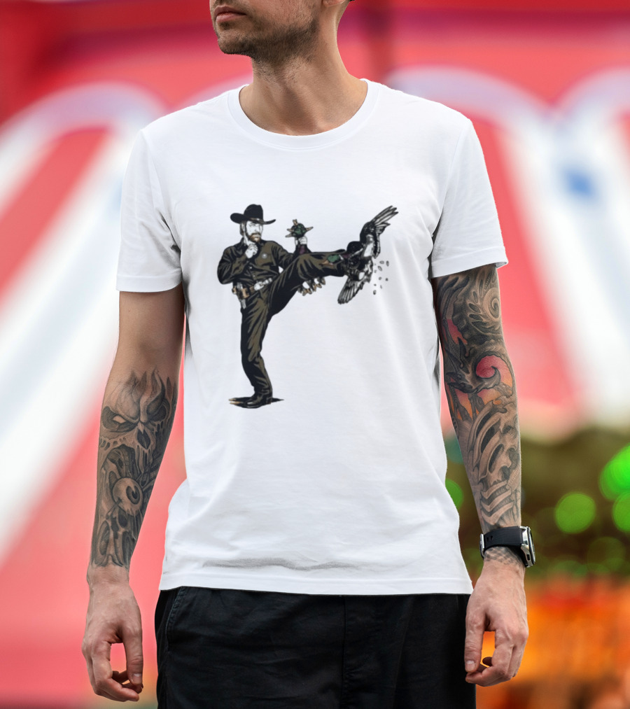 Chuck Norris Roundhouse Kick Duck Hunting Action T-Shirt