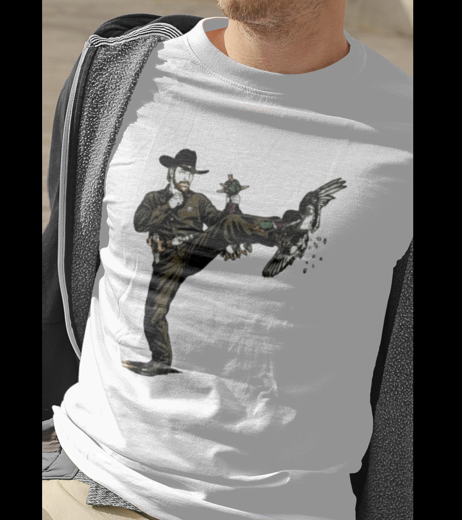 Chuck Norris Roundhouse Kick Duck Hunting Action T-Shirt