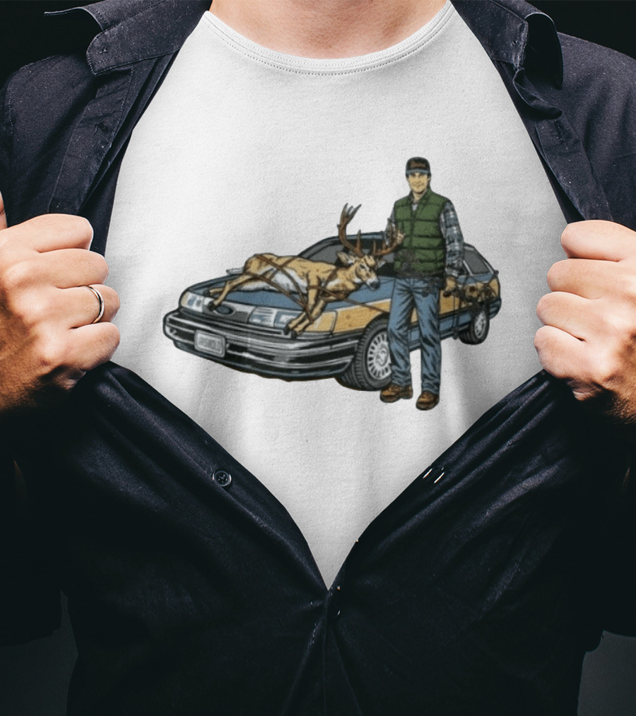 Clark Griswold Christmas Vacation With Deer On Car T-Shirt