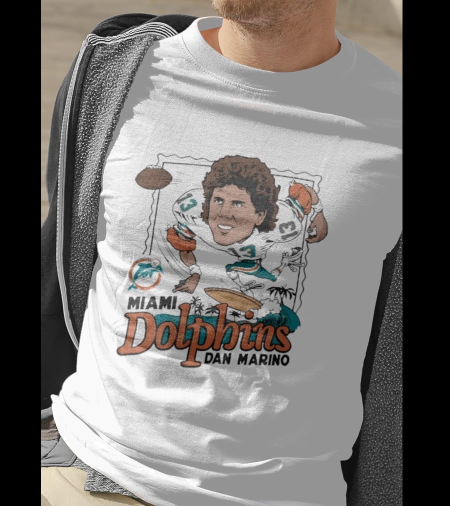 Dan Marino Miami Dolphins Caricature Homage Player Football T-Shirt