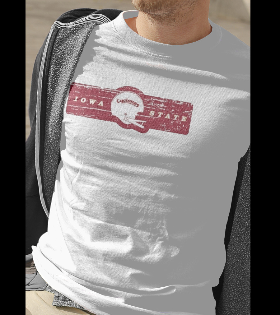 Distressed Vintage Iowa State Cyclones Football Helmet T-Shirt