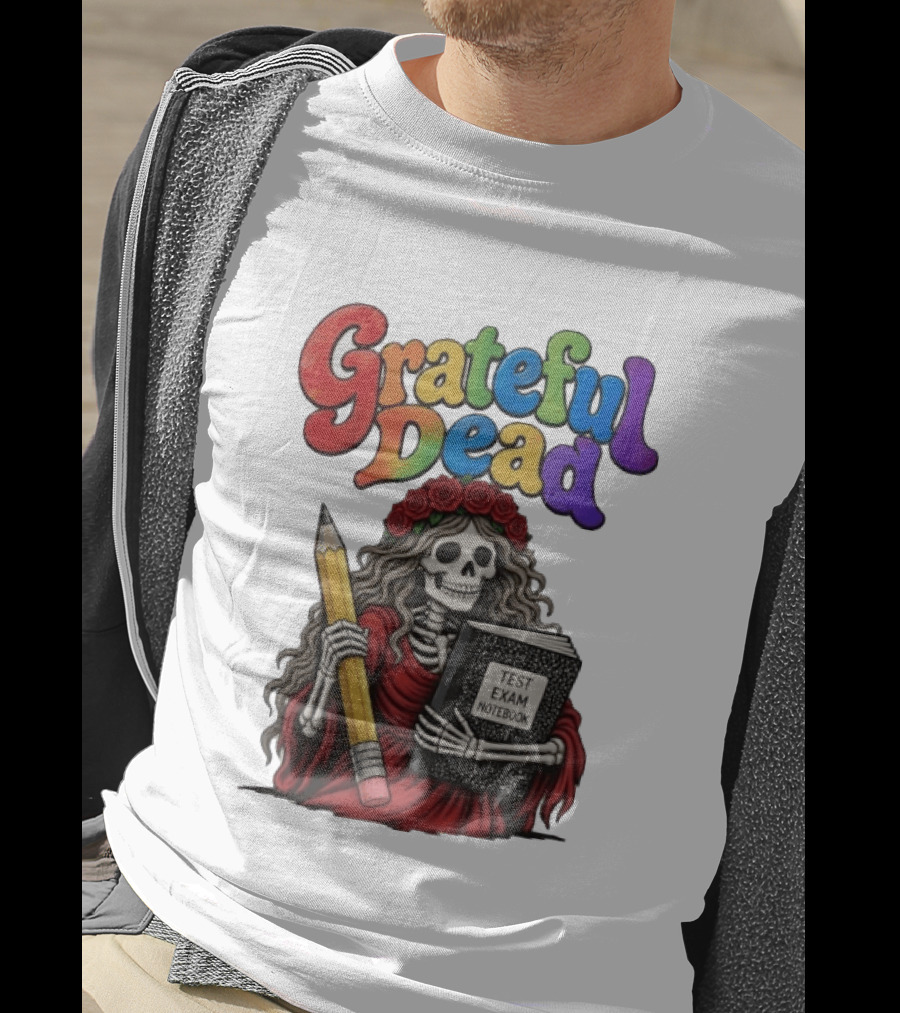 Grateful Dead Skeleton Test Exam Notebook With Pencil T-Shirt