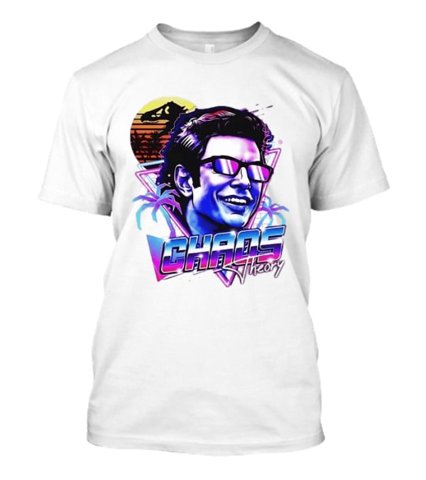Jurassic Park Jeff Goldblum Chaos Theory Retro Neon T-Shirt