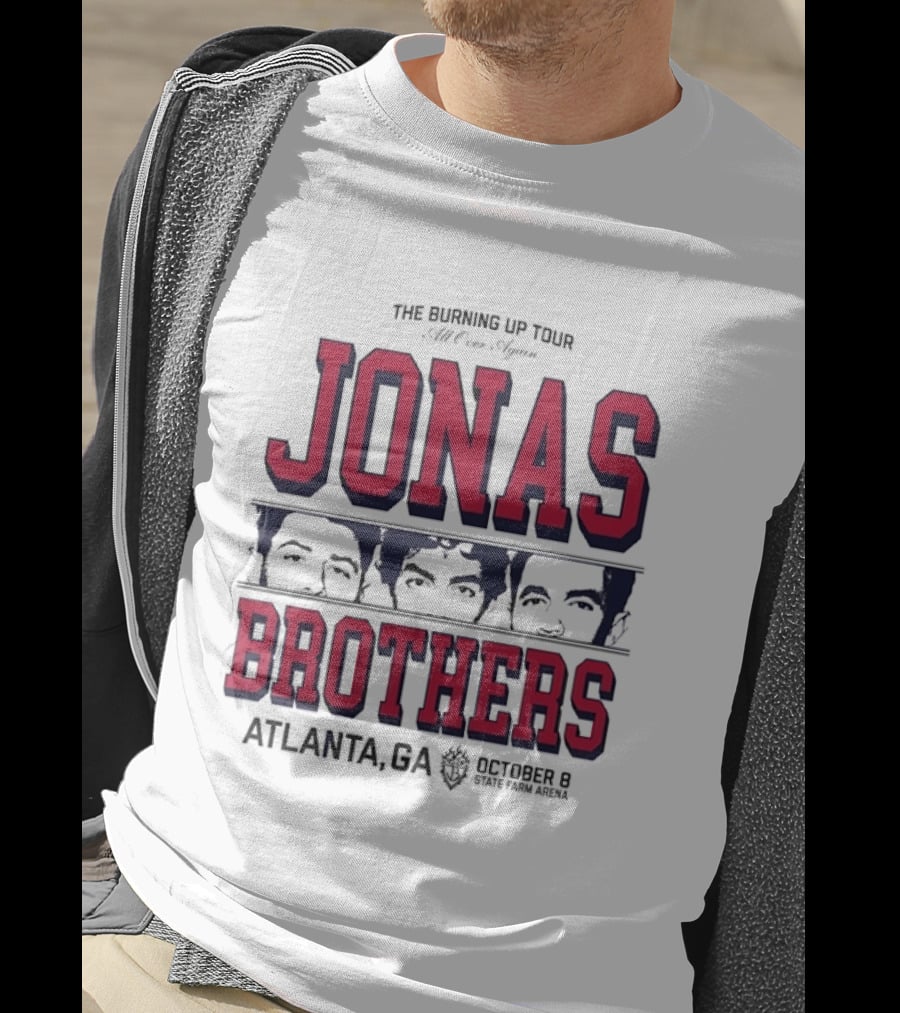 Jonas Brothers The Burning Up Tour All Over Again October 8 Atlanta State Farm Arena T-Shirt