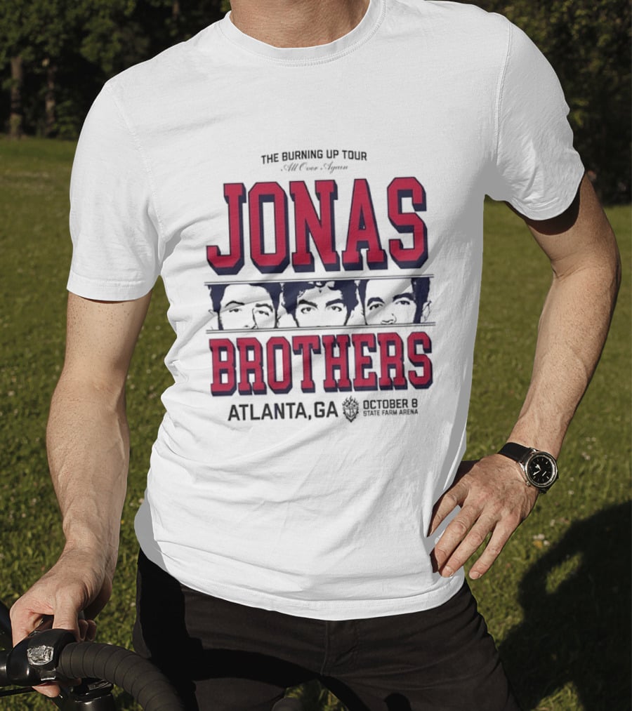 Jonas Brothers The Burning Up Tour All Over Again October 8 Atlanta State Farm Arena T-Shirt