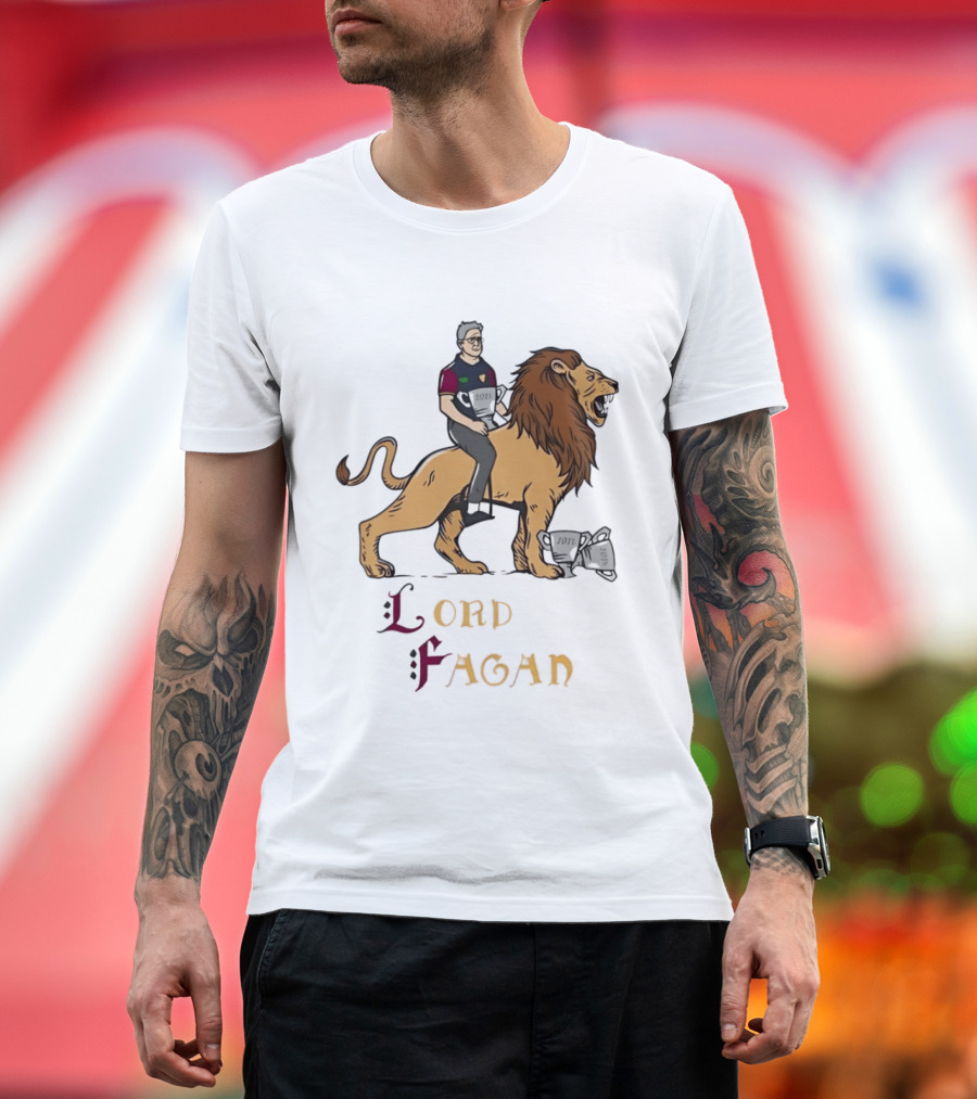 Lord Fagan Brisbane Lions 2024 Premiership Trophy Holder Riding Lion T-Shirt