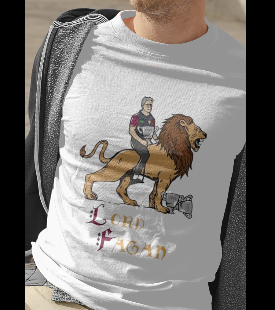 Lord Fagan Brisbane Lions 2024 Premiership Trophy Holder Riding Lion T-Shirt