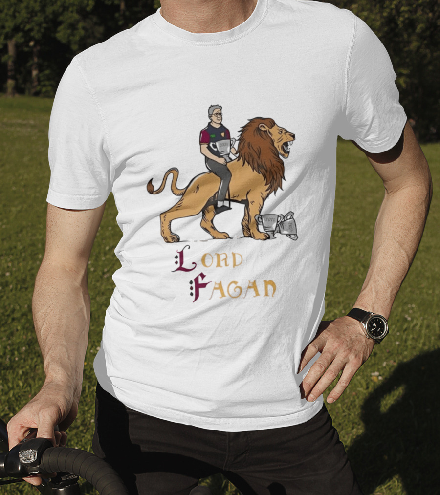 Lord Fagan Brisbane Lions 2024 Premiership Trophy Holder Riding Lion T-Shirt
