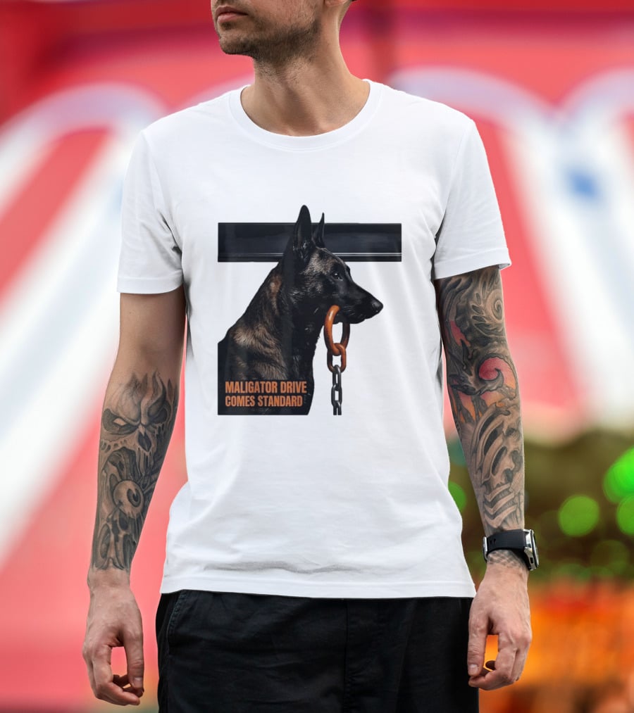 Maligator Drive Comes Standard Belgian Malinois Iron Bar Handler T-Shirt