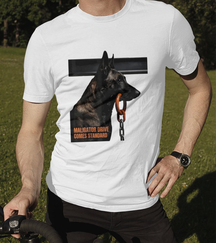 Maligator Drive Comes Standard Belgian Malinois Iron Bar Handler T-Shirt