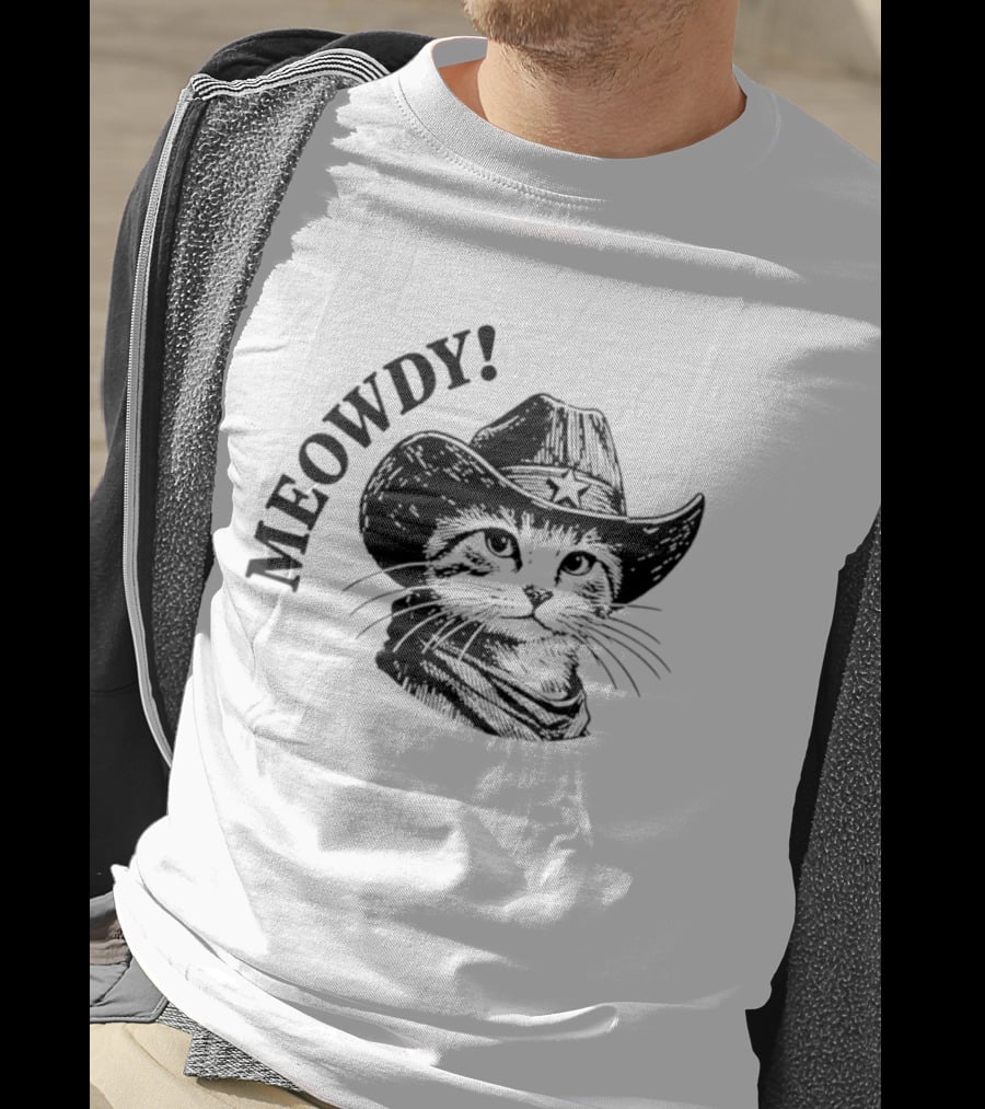 Meowdy Cowboy Cat Star Hat Western Kitten T-Shirt