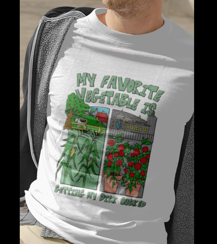 My Favorite Vegetable Is Getting My Dick Sucked Farm Scene City Rooftop Tomato Plants T-Shirt