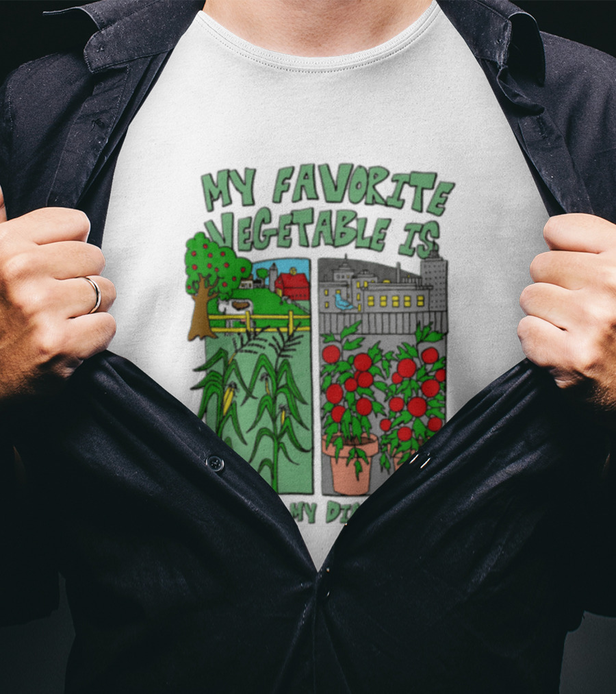 My Favorite Vegetable Is Getting My Dick Sucked Farm Scene City Rooftop Tomato Plants T-Shirt
