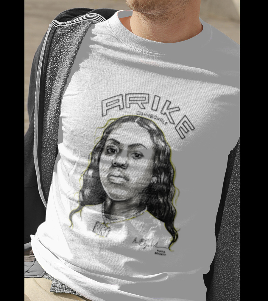 Playa Society Arike Ogunbowale Portrait With Necklace T-Shirt