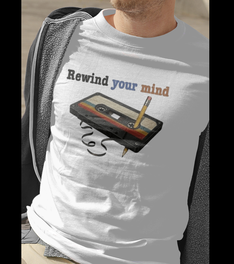 Rewind Your Mind Cassette Pencil Day By Day Co T-Shirt