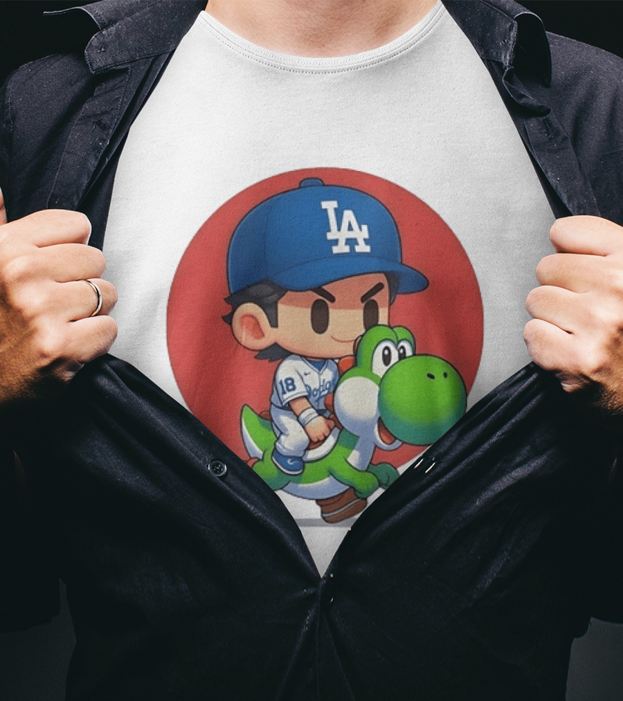 Los Angeles Dodgers Shohei Ohtani 18 Riding Yoshi T-Shirt