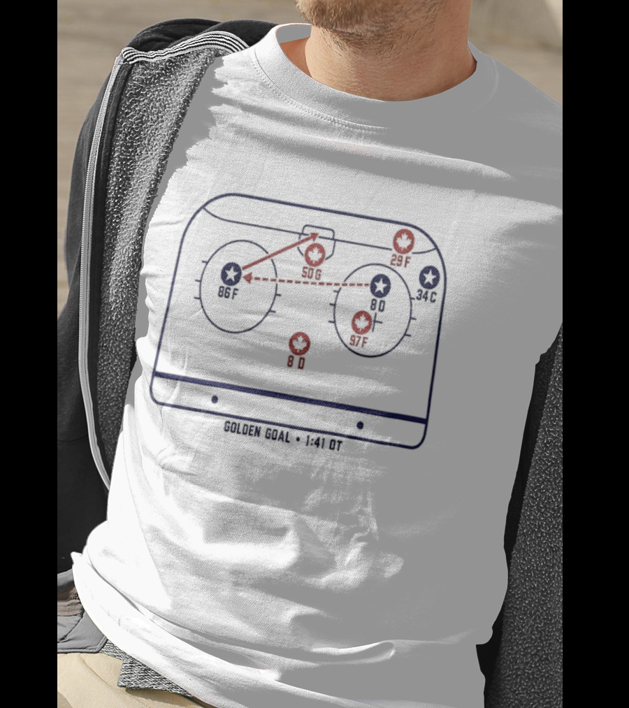 Team Canada Golden Goal Diagram 1 41 OT Play T-Shirt