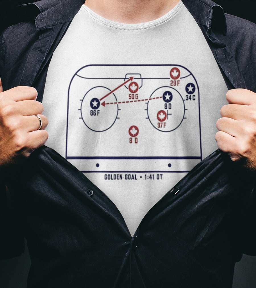 Team Canada Golden Goal Diagram 1 41 OT Play T-Shirt