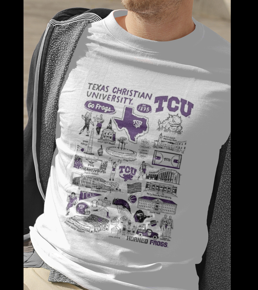 Texas Christian University TCU Horned Frogs Go Frogs Campus Landmarks And Traditions T-Shirt
