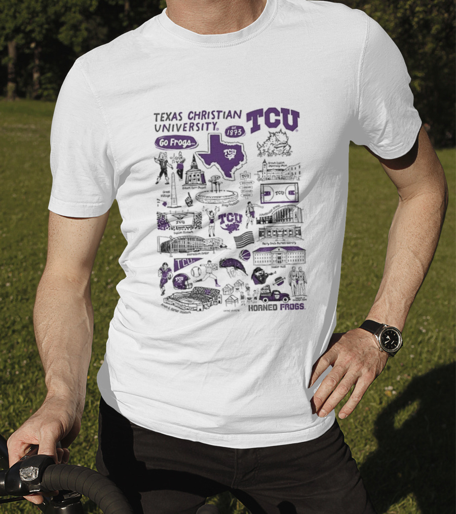 Texas Christian University TCU Horned Frogs Go Frogs Campus Landmarks And Traditions T-Shirt
