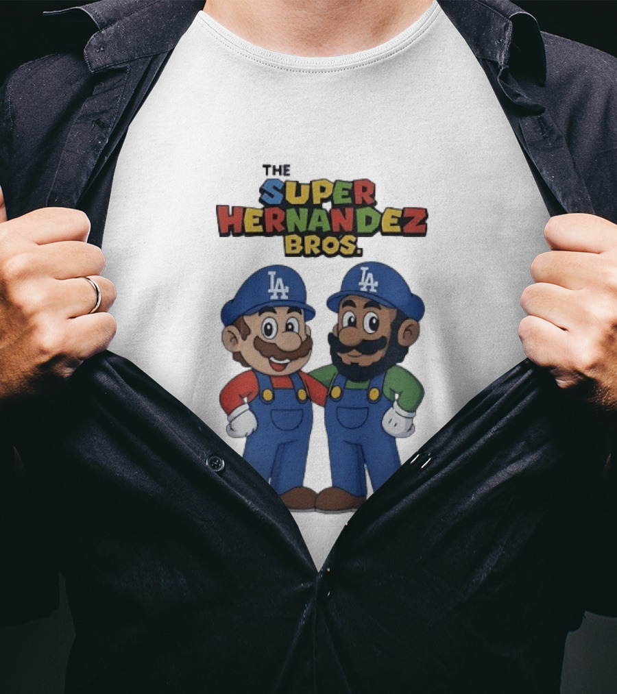 The Super Hernandez Bros Los Angeles Dodgers LA Cap Characters T-Shirt