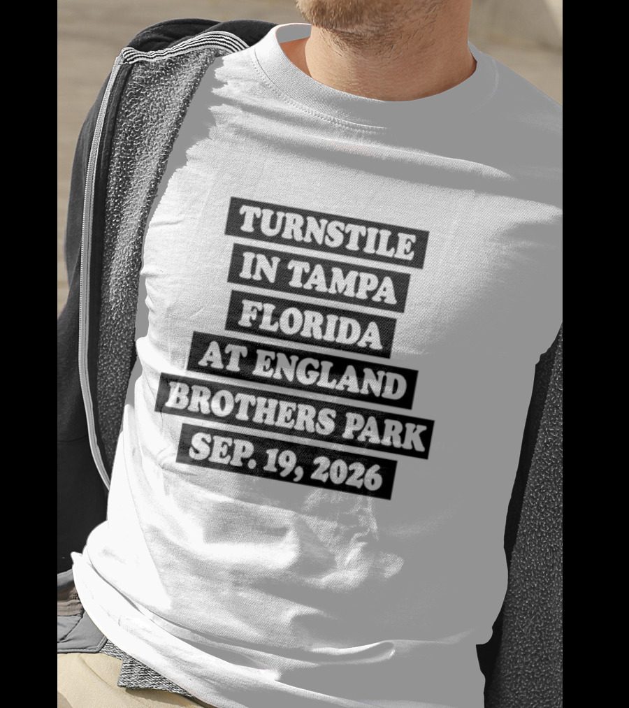 Turnstile In Tampa Florida England Brothers Park Sep 19 2026 T-Shirt