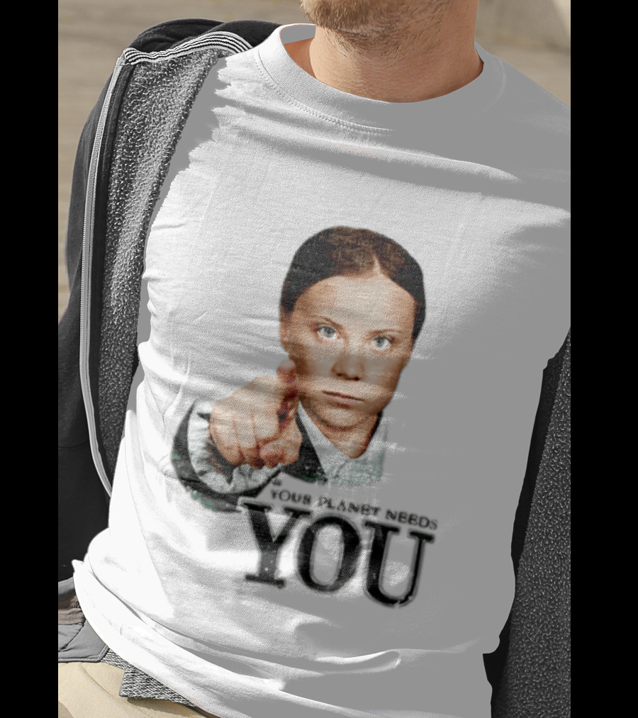 Your Planet Needs You Girl Pointing Iconic Call To Action T-Shirt