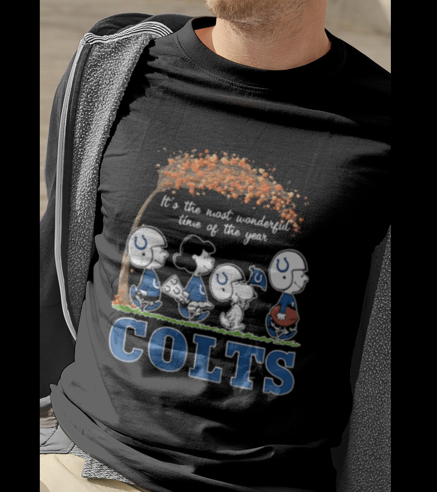 Charlie Brown Snoopy Colts Football It's The Most Wonderful Time Of The Year T-Shirt