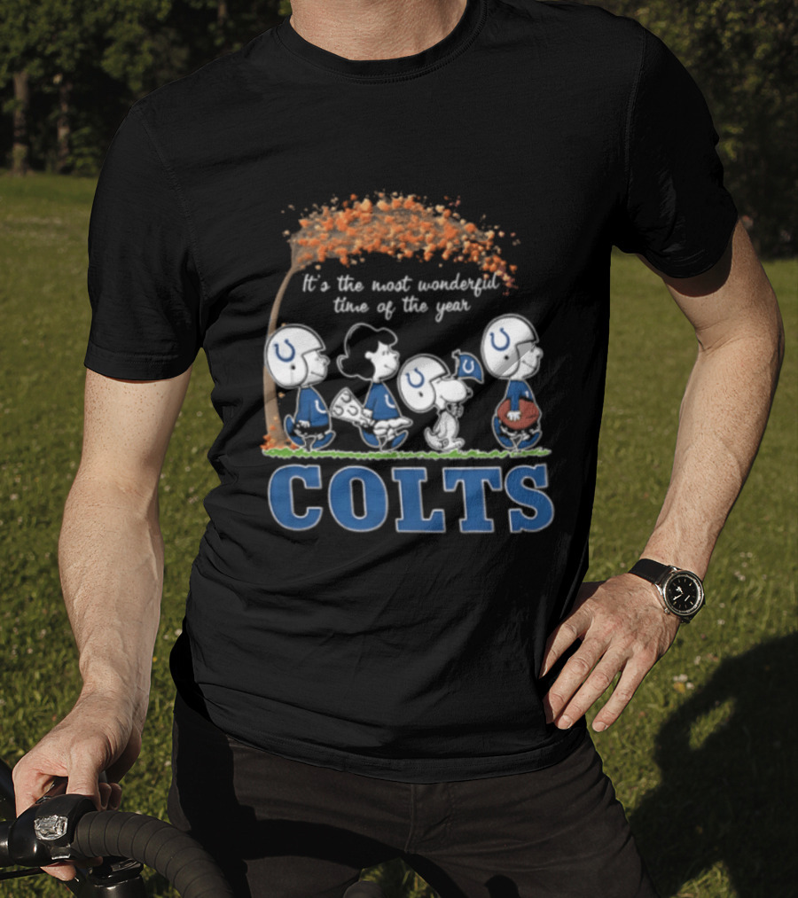 Charlie Brown Snoopy Colts Football It's The Most Wonderful Time Of The Year T-Shirt