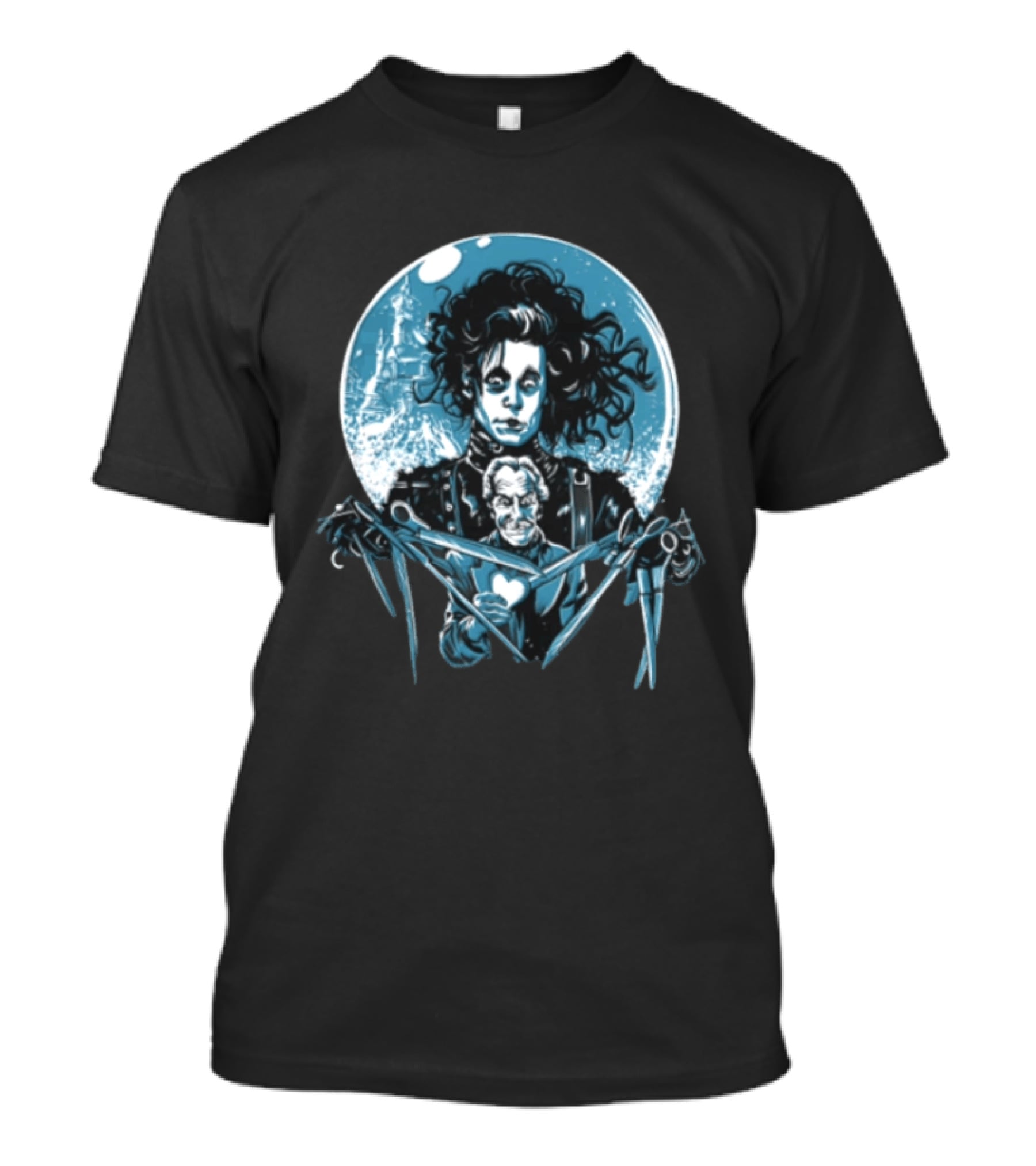Edward Scissorhands Iconic Johnny Depp Vincent Price Heart Scissors Image T-Shirt