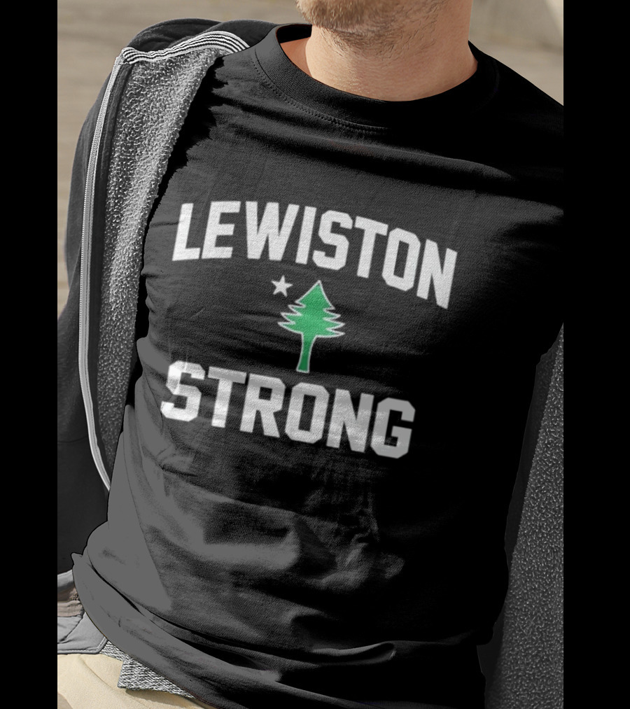 Lewiston Strong Maine Pine Tree Symbol Unity T-Shirt