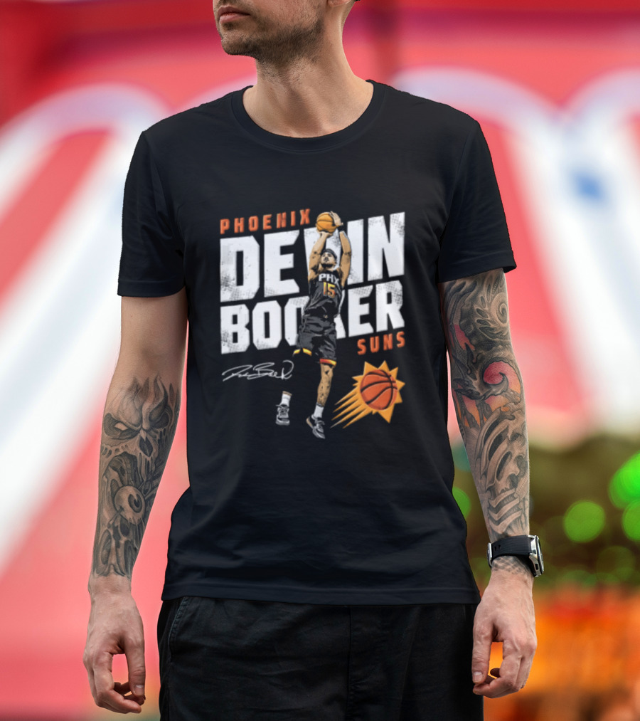 Phoenix Suns Devin Booker Jump Shot NBA Basketball T-Shirt