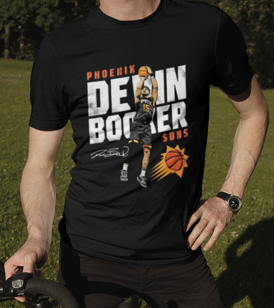 Phoenix Suns Devin Booker Jump Shot NBA Basketball T-Shirt