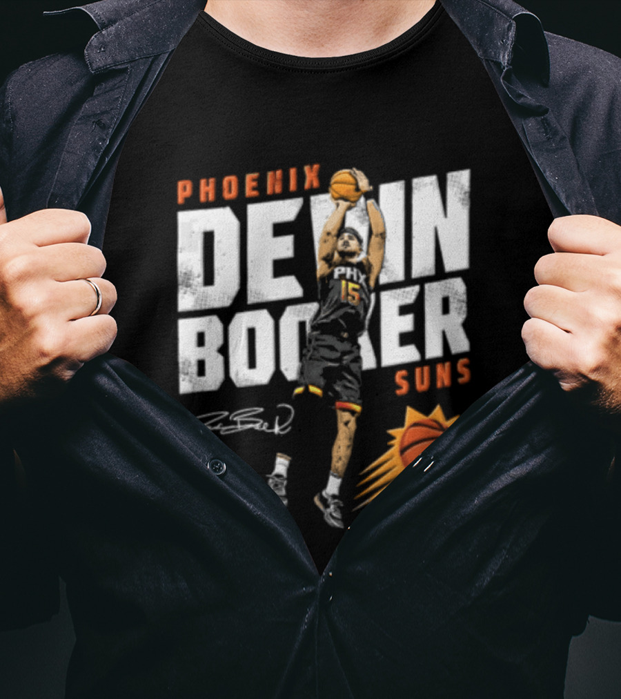 Phoenix Suns Devin Booker Jump Shot NBA Basketball T-Shirt