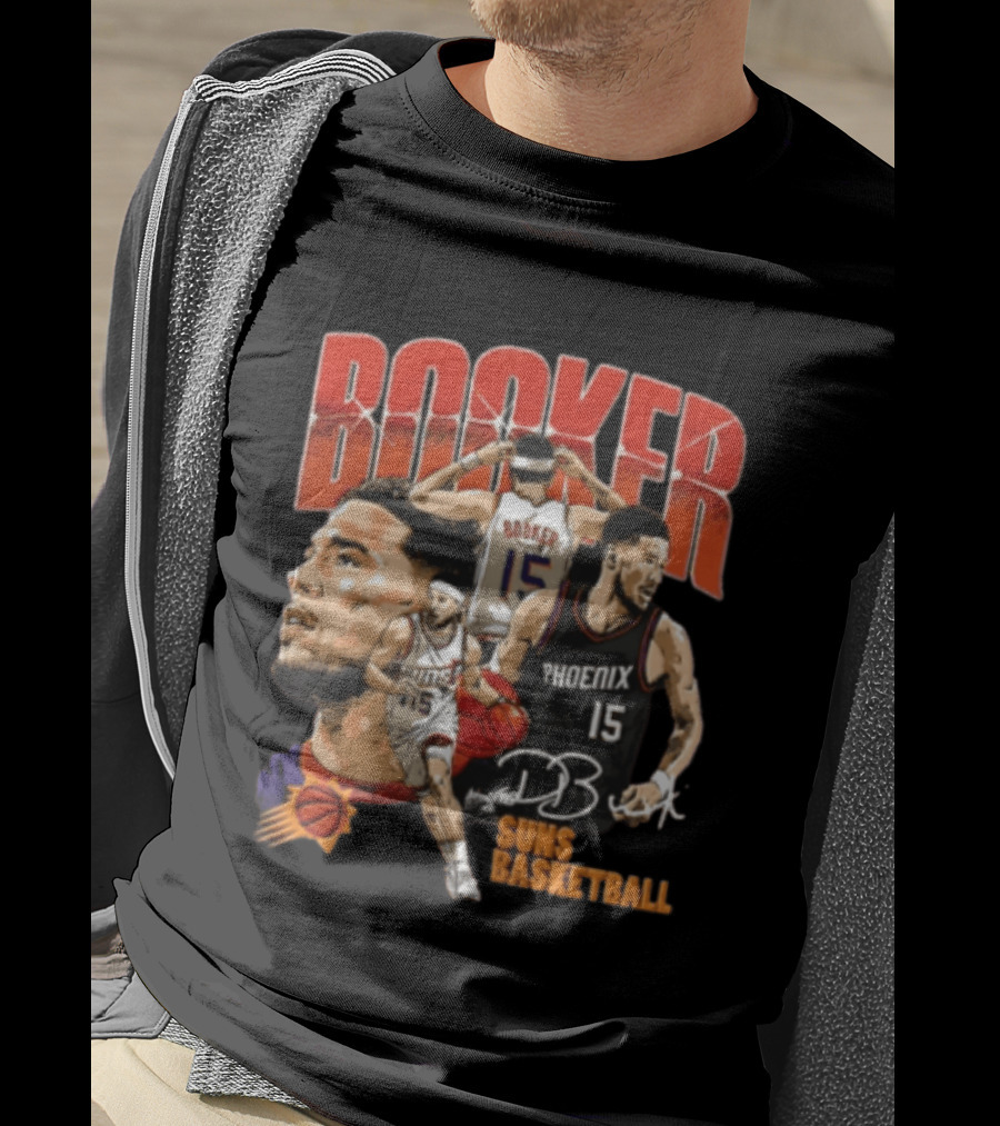 Devin Booker Phoenix Suns Basketball Player Action 15 Suns NBA Basketball T-Shirt