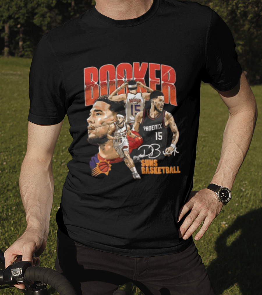 Devin Booker Phoenix Suns Basketball Player Action 15 Suns NBA Basketball T-Shirt