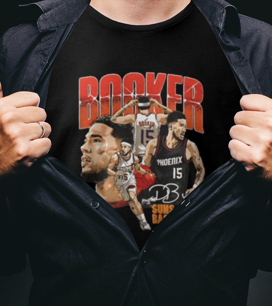 Devin Booker Phoenix Suns Basketball Player Action 15 Suns NBA Basketball T-Shirt
