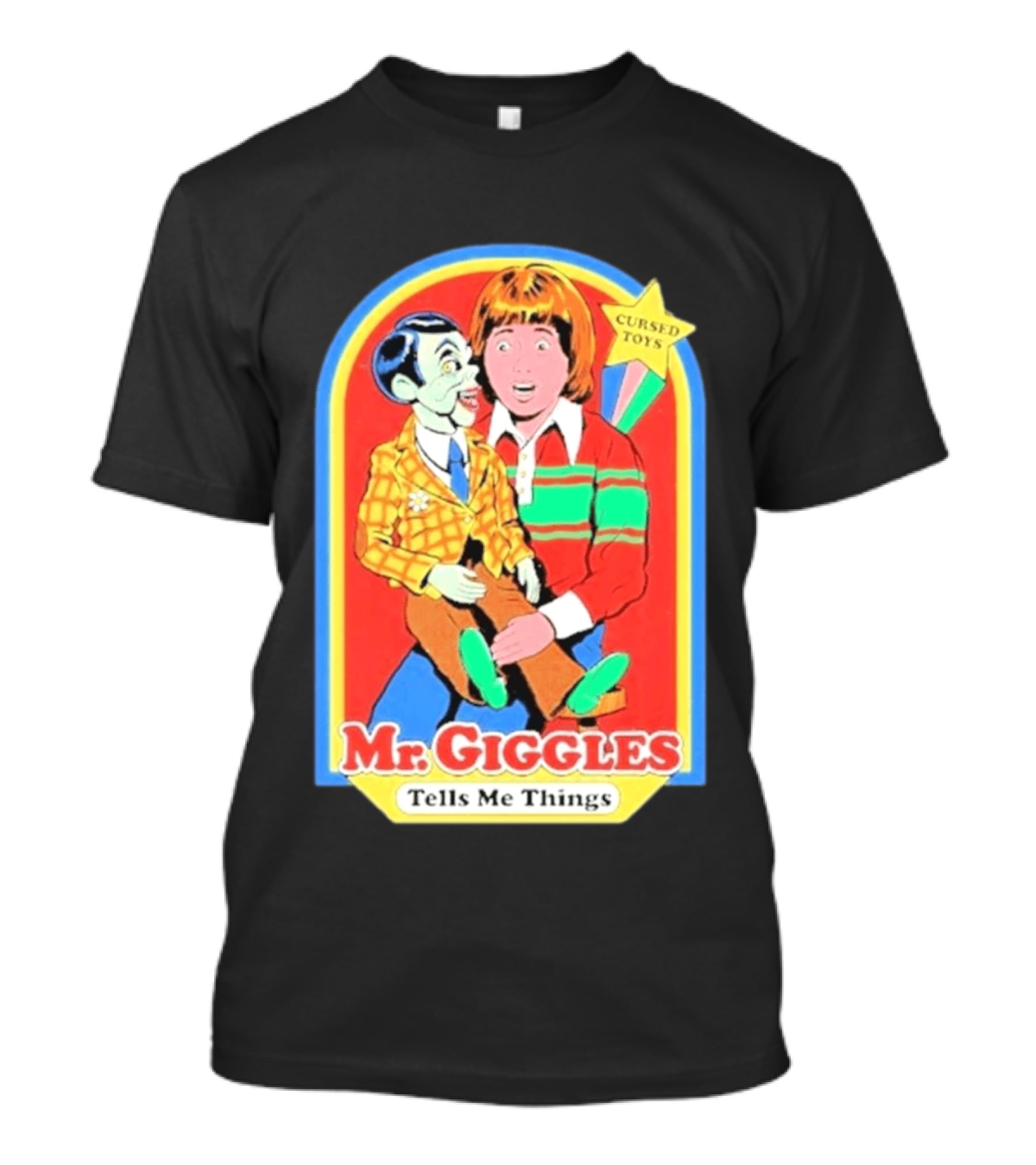 Mr Giggles Cursed Toys Tells Me Things T-Shirt
