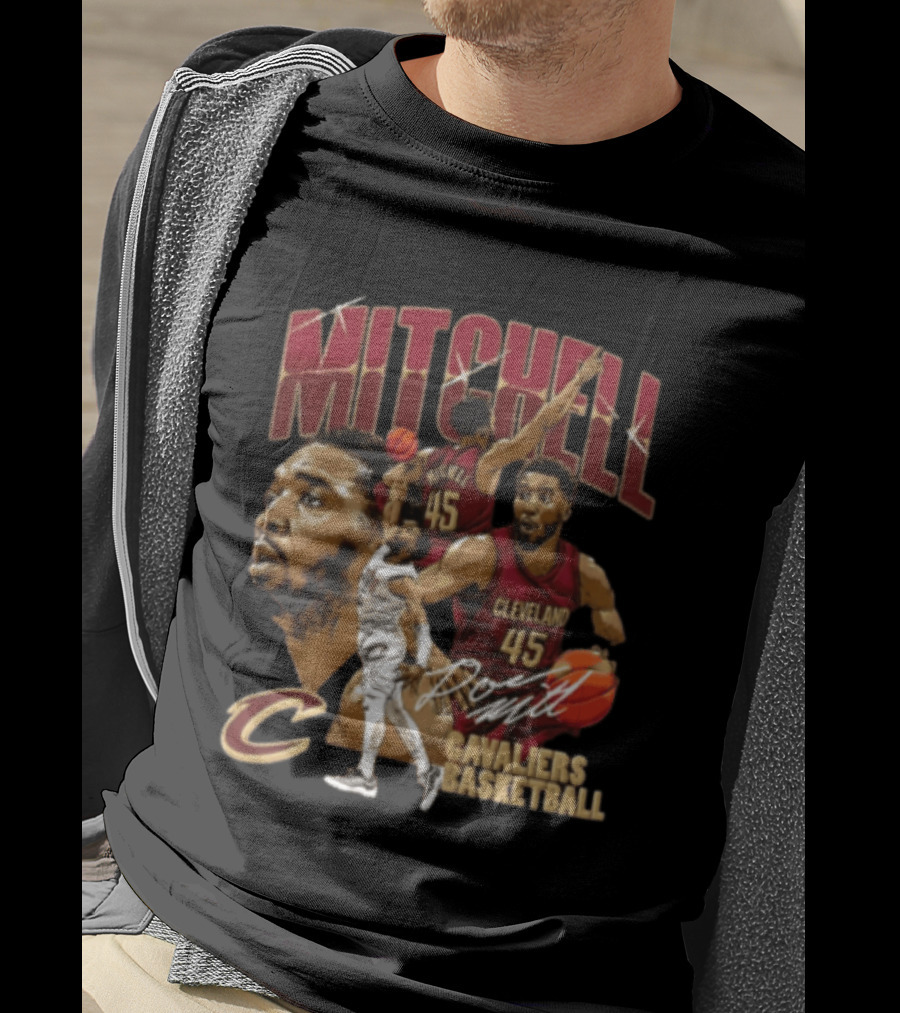 Donovan Mitchell Cleveland Cavaliers Basketball 45 Player Action Poses T-Shirt