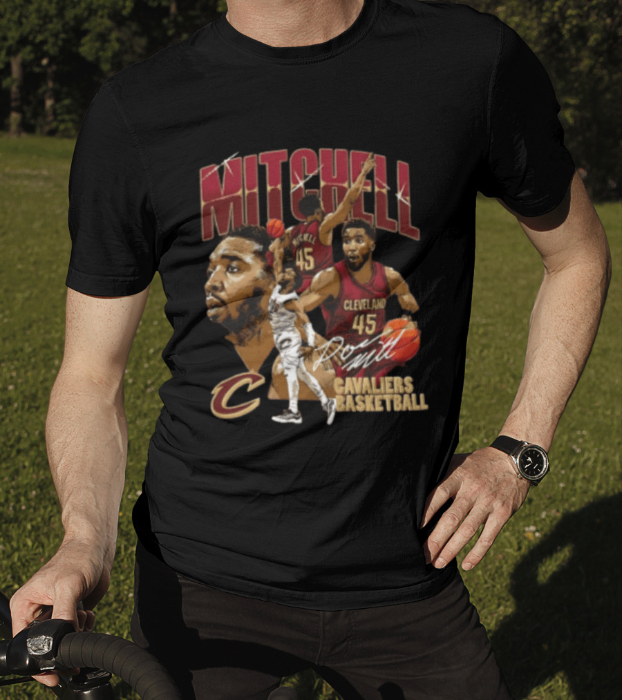 Donovan Mitchell Cleveland Cavaliers Basketball 45 Player Action Poses T-Shirt