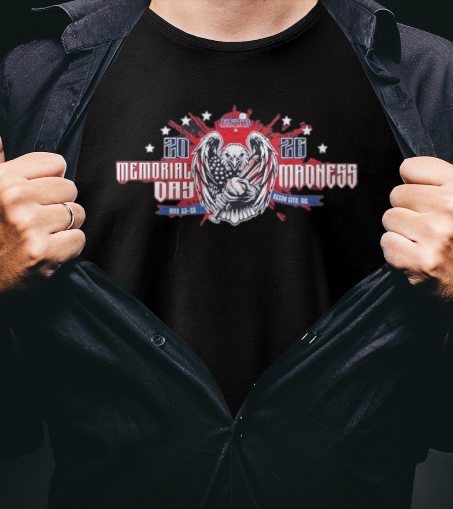 ESTB Memorial Day Madness 2026 Ocean City MD May 23 25 Eagle Basketball Stars T-Shirt