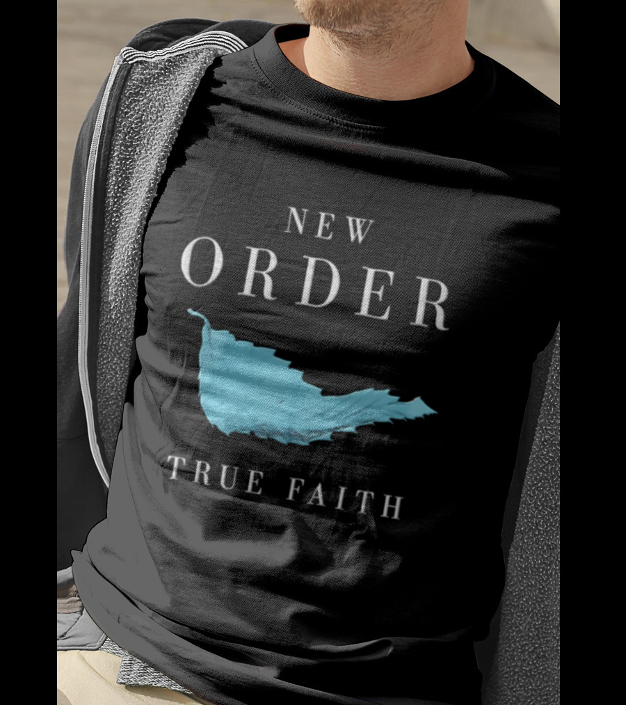 New Order True Faith Blue Leaf Black T-Shirt