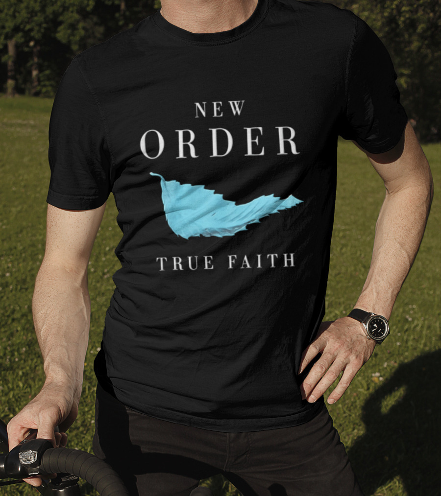 New Order True Faith Blue Leaf Black T-Shirt